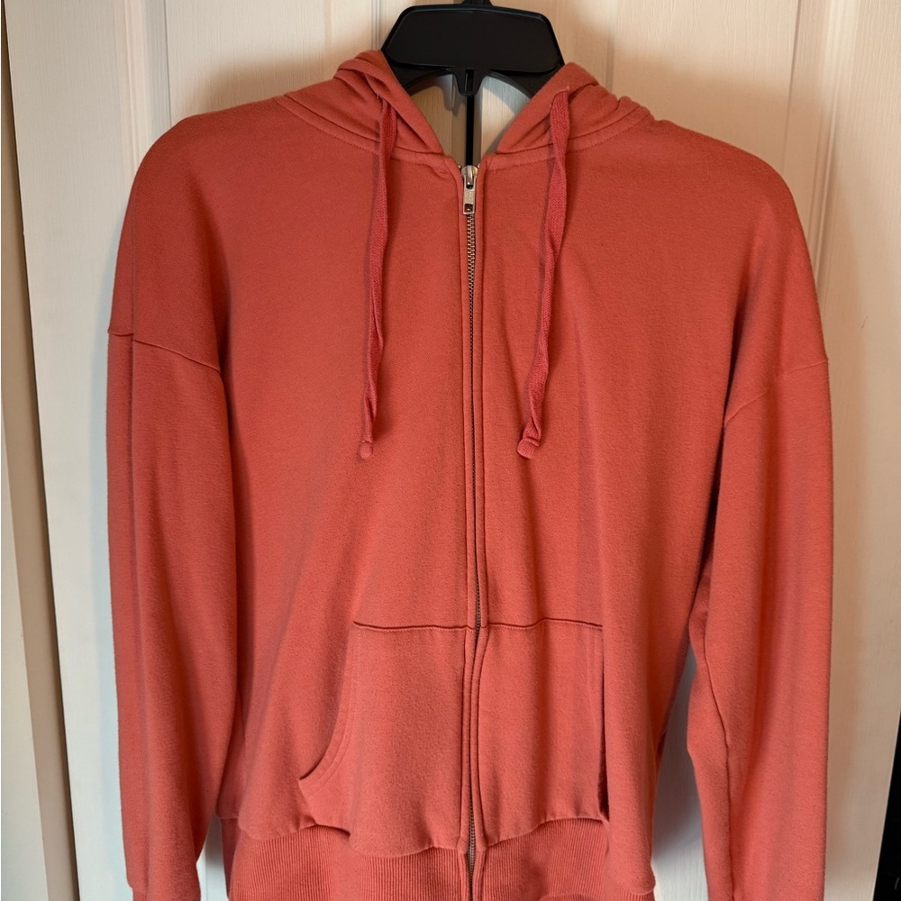 Time and Tru Coral Zip-Up Hoodie